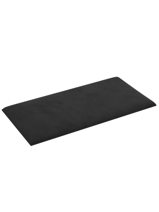 Nástěnné panely 12 ks černé 30 x 15 cm samet 0,54 m²