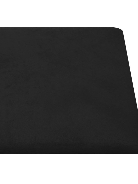 Nástěnné panely 12 ks černé 30 x 15 cm samet 0,54 m²
