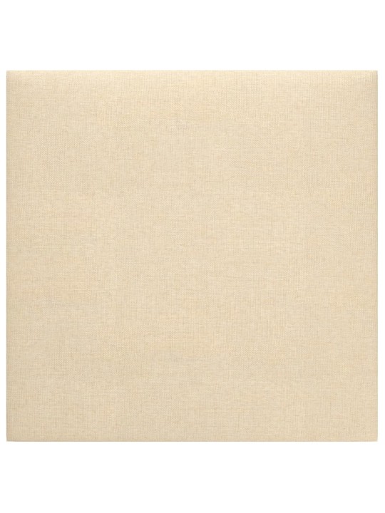 Nástěnné panely 12 ks krémové 30 x 30 cm textil 1,08 m²