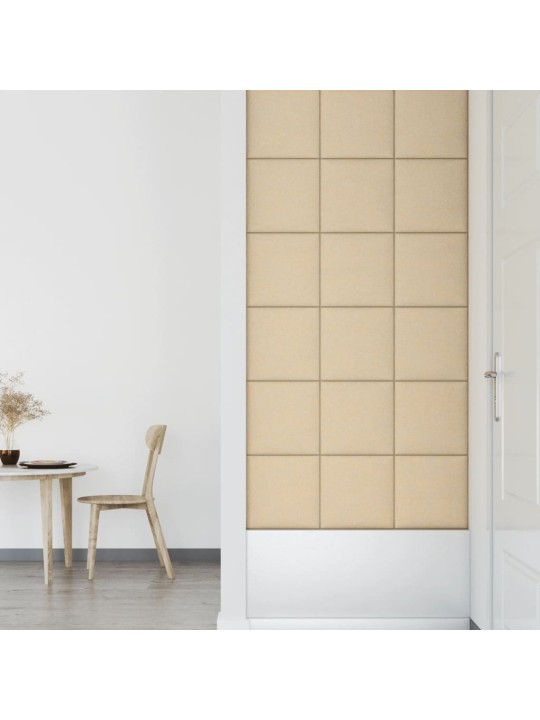 Nástěnné panely 12 ks krémové 30 x 30 cm textil 1,08 m²