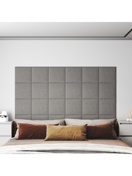 Nástěnné panely 12 ks světle šedé 30 x 30 cm textil 1,08 m²