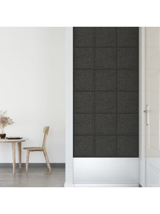 Nástěnné panely 12 ks tmavě šedé 30 x 30 cm textil 1,08 m²