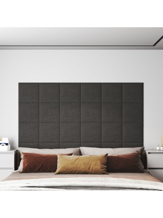Nástěnné panely 12 ks tmavě šedé 30 x 30 cm textil 1,08 m²