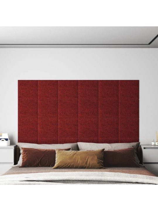 Nástěnné panely 12 ks vínové 30 x 30 cm textil 1,08 m²