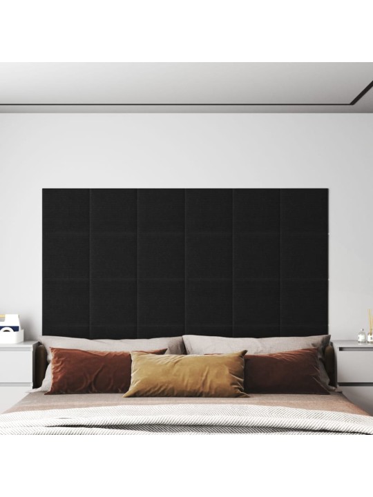 Nástěnné panely 12 ks černé 30 x 30 cm textil 1,08 m²