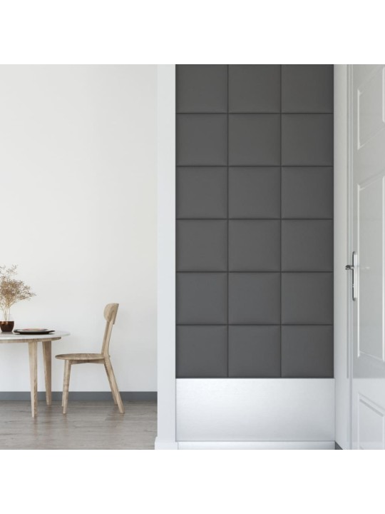 Nástěnné panely 12 ks šedé 30 x 30 cm umělá kůže 1,08 m²