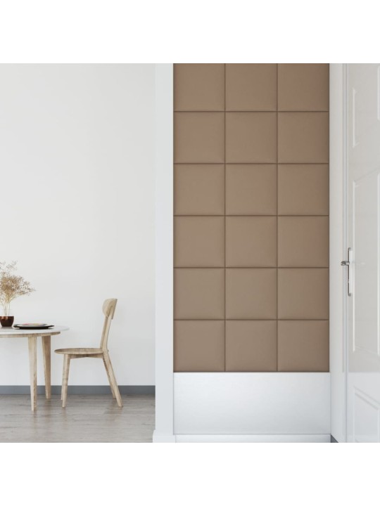 Nástěnné panely 12 ks cappuccino 30 x 30 cm umělá kůže 1,08 m²