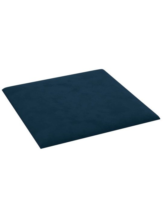 Nástěnné panely 12 ks modré 30 x 30 cm samet 1,08 m²
