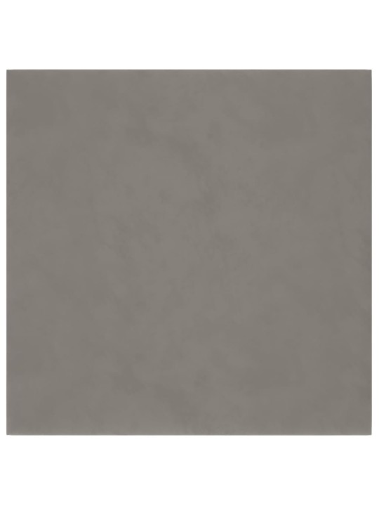 Nástěnné panely 12 ks světle šedé 30 x 30 cm samet 1,08 m²
