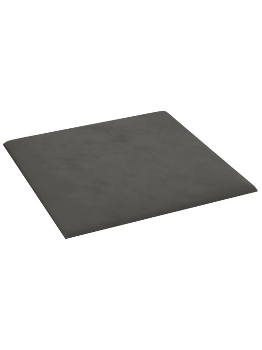 Nástěnné panely 12 ks tmavě šedé 30 x 30 cm samet 1,08 m²