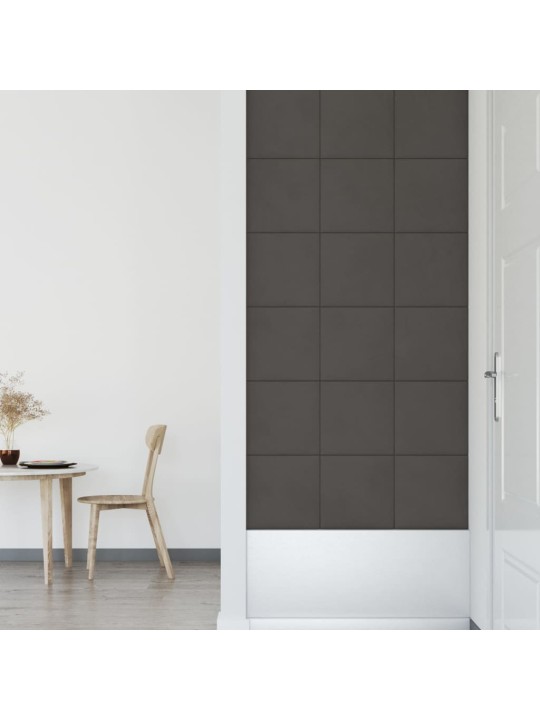 Nástěnné panely 12 ks tmavě šedé 30 x 30 cm samet 1,08 m²