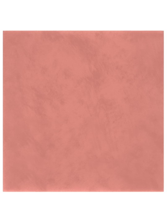 Nástěnné panely 12 ks růžové 30 x 30 cm samet 1,08 m²