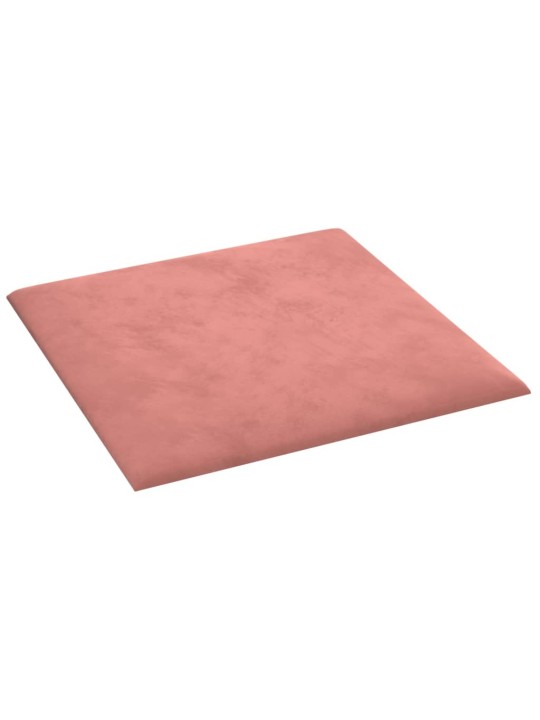 Nástěnné panely 12 ks růžové 30 x 30 cm samet 1,08 m²
