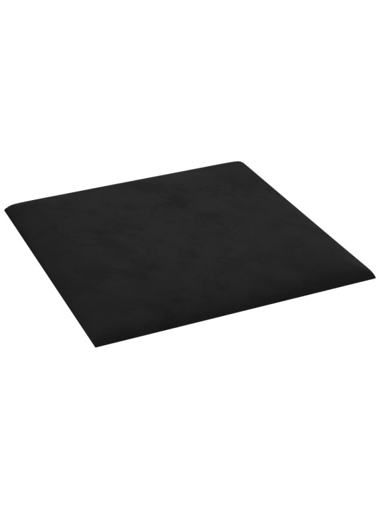 Nástěnné panely 12 ks černé 30 x 30 cm samet 1,08 m²