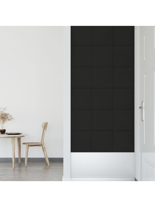 Nástěnné panely 12 ks černé 30 x 30 cm samet 1,08 m²