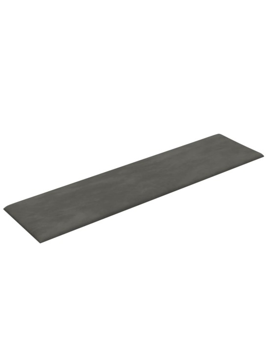 Nástěnné panely 12 ks tmavě šedé 60 x 15 cm samet 1,08 m²