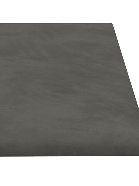 Nástěnné panely 12 ks tmavě šedé 60 x 15 cm samet 1,08 m²