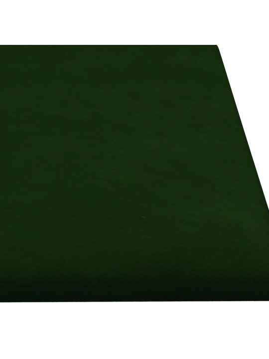 Nástěnné panely 12 ks tmavě zelené 60 x 15 cm samet 1,08 m²