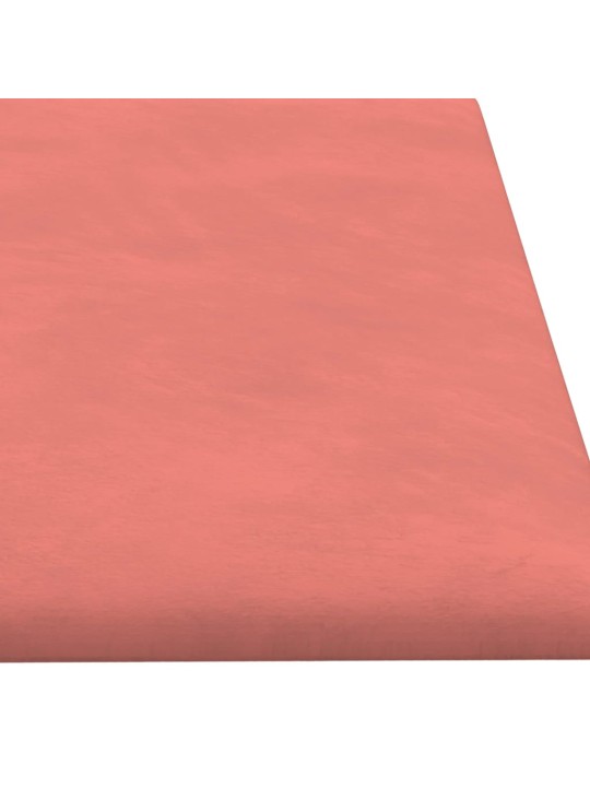Nástěnné panely 12 ks růžové 60 x 15 cm samet 1,08 m²