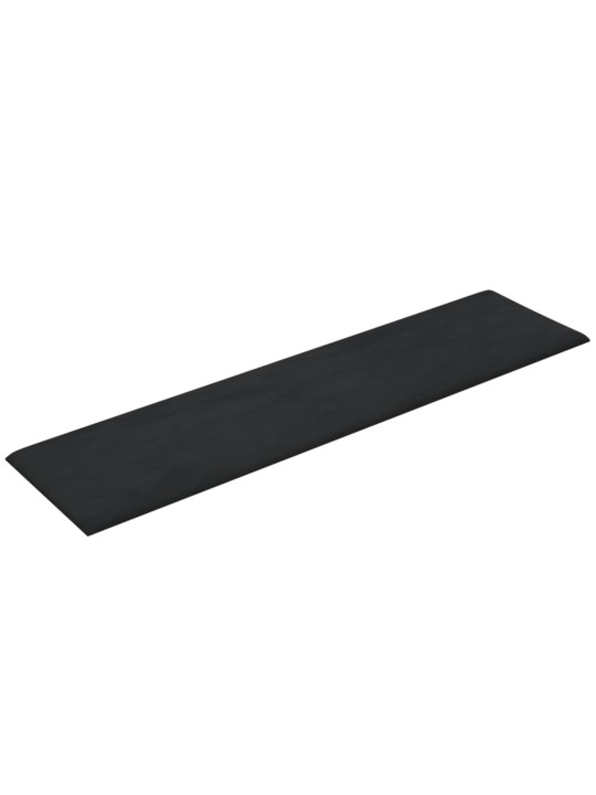 Nástěnné panely 12 ks černé 60 x 15 cm samet 1,08 m²