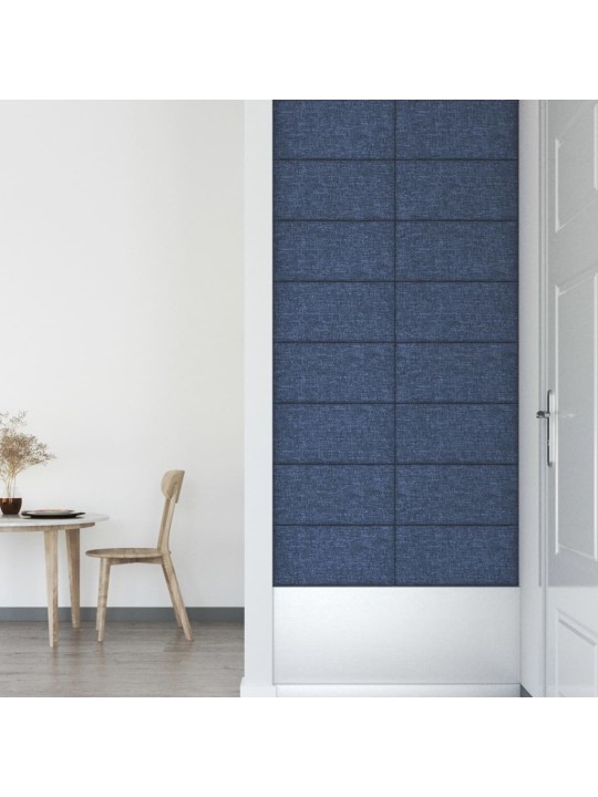 Nástěnné panely 12 ks modré 60 x 30 cm textil 2,16 m²
