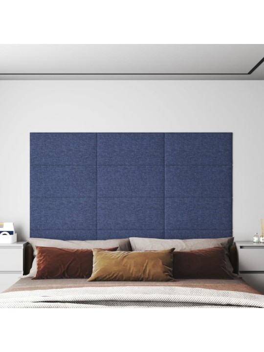 Nástěnné panely 12 ks modré 60 x 30 cm textil 2,16 m²