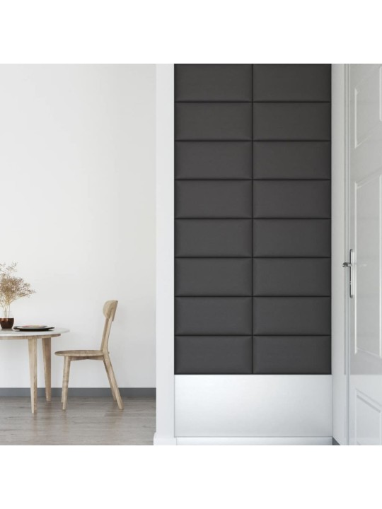 Nástěnné panely 12 ks šedé 60 x 30 cm umělá kůže 2,16 m²