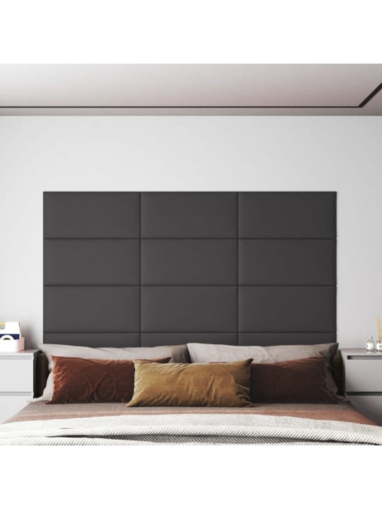 Nástěnné panely 12 ks šedé 60 x 30 cm umělá kůže 2,16 m²