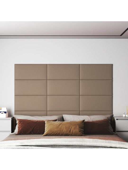 Nástěnné panely 12 ks cappuccino 60 x 30 cm umělá kůže 2,16 m²