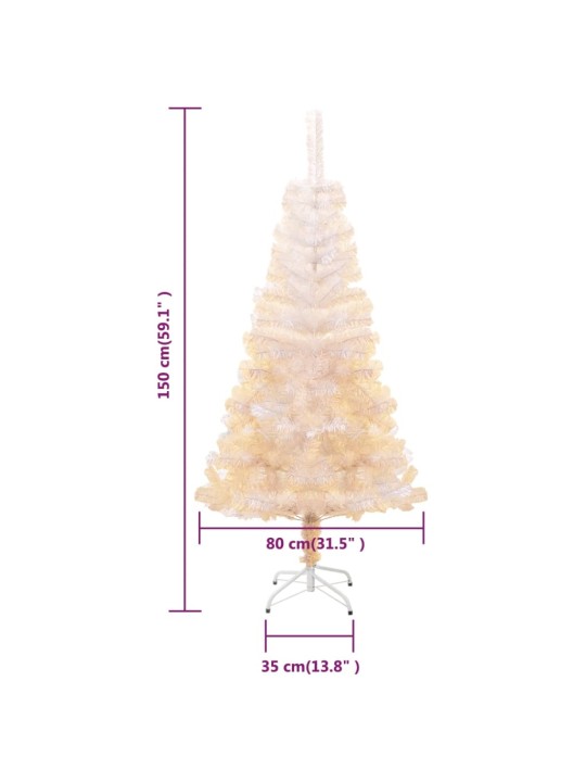 Umělý vánoční stromek s duhovým jehličím bílý 150 cm PVC