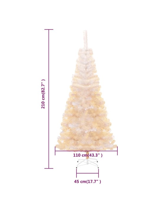 Umělý vánoční stromek s duhovým jehličím bílý 210 cm PVC