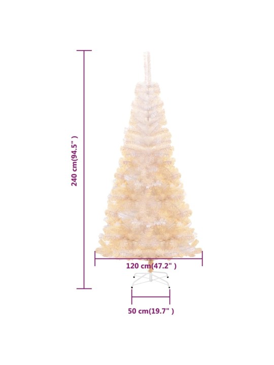 Umělý vánoční stromek s duhovým jehličím bílý 240 cm PVC