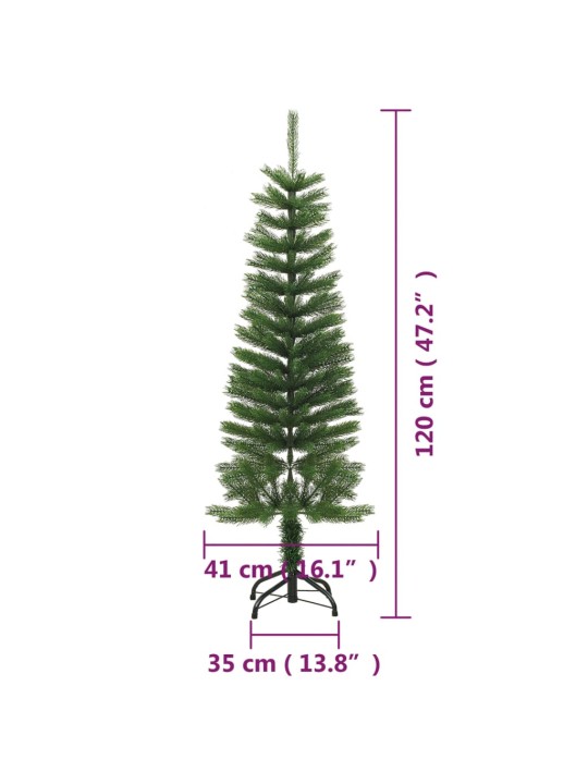 Umělý úzký vánoční stromek se stojanem 120 cm PE