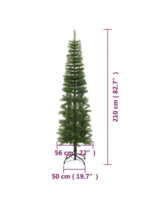 Umělý úzký vánoční stromek se stojanem 210 cm PE