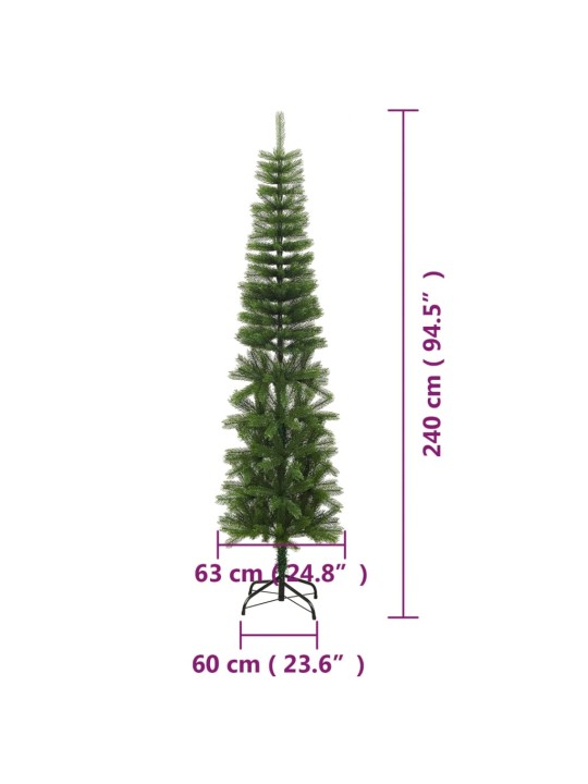 Umělý úzký vánoční stromek se stojanem 240 cm PE