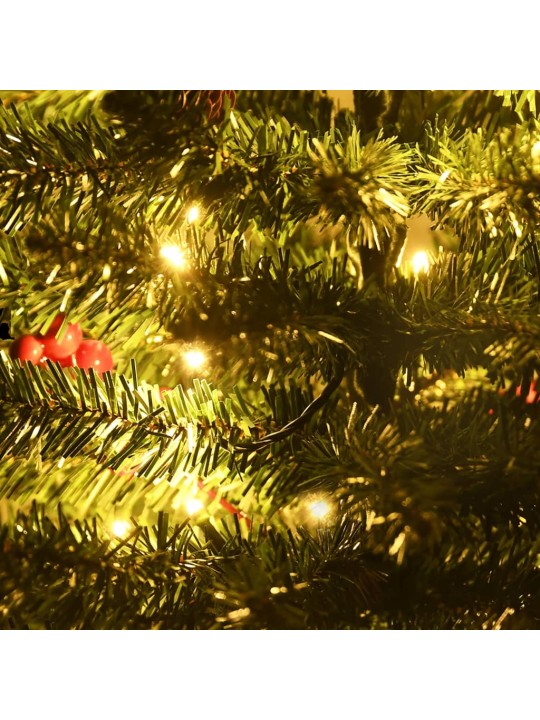 Umělé vánoční stromky 2 ks s věncem, girlandou a LED diodami