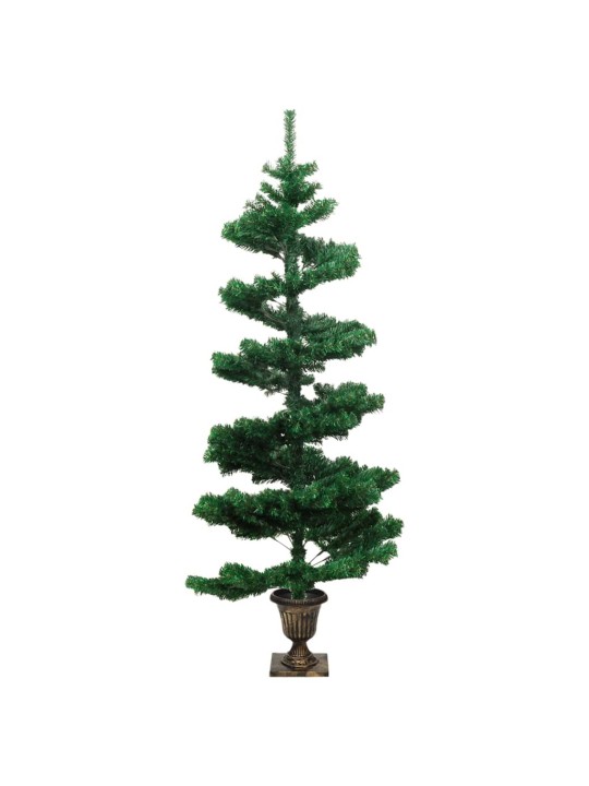 Spirálový vánoční stromek s LED a květináčem zelený 120 cm PVC
