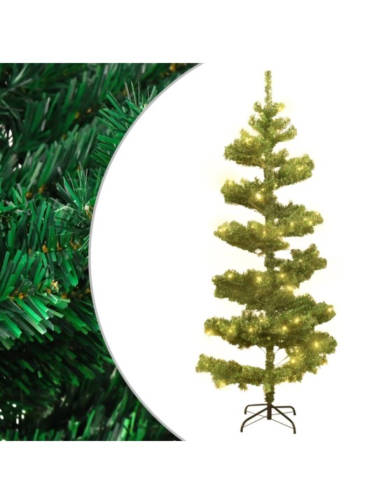 Spirálový vánoční stromek s LED a stojanem zelený 150 cm PVC