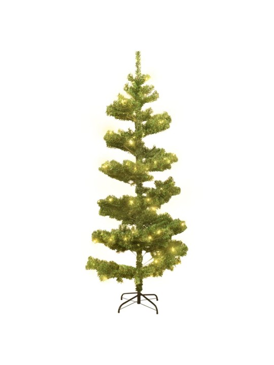 Spirálový vánoční stromek s LED a stojanem zelený 150 cm PVC