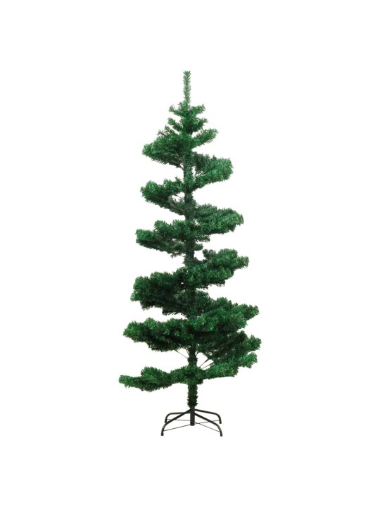 Spirálový vánoční stromek s LED a stojanem zelený 150 cm PVC