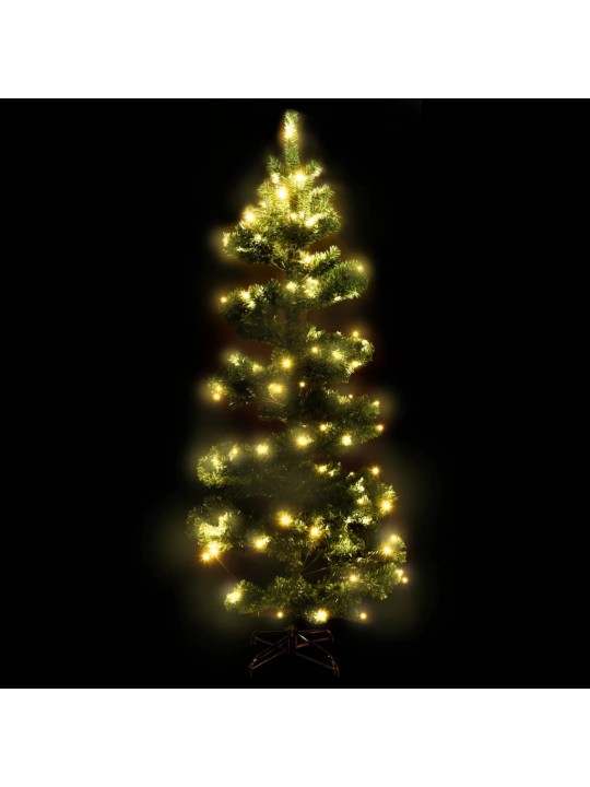 Spirálový vánoční stromek s LED a stojanem zelený 180 cm PVC