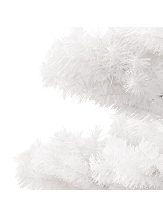 Spirálový vánoční stromek s LED a květináčem bílý 120 cm PVC
