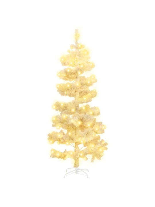 Spirálový vánoční stromek s LED a stojanem bílý 180 cm PVC