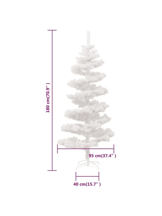 Spirálový vánoční stromek s LED a stojanem bílý 180 cm PVC