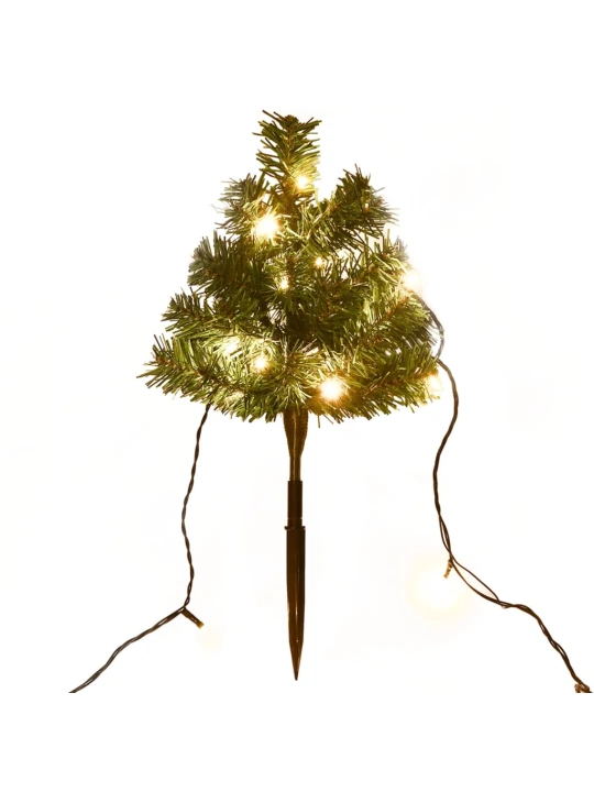 Vánoční stromky k cestě 6 ks teplé bílé LED diody 45 cm PVC