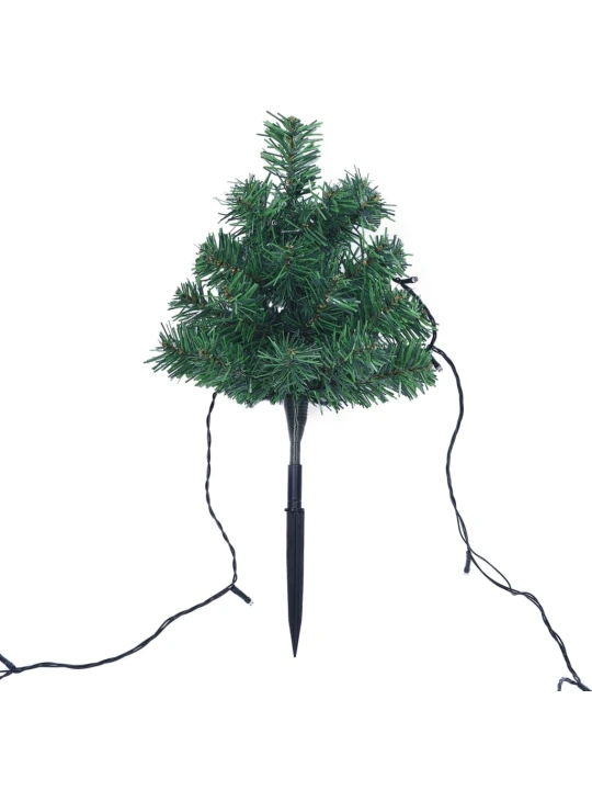 Vánoční stromky k cestě 6 ks teplé bílé LED diody 45 cm PVC