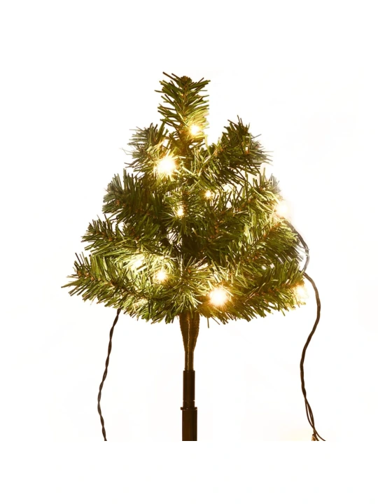 Vánoční stromky k cestě 6 ks teplé bílé LED diody 45 cm PVC