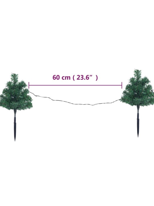 Vánoční stromky k cestě 6 ks teplé bílé LED diody 45 cm PVC