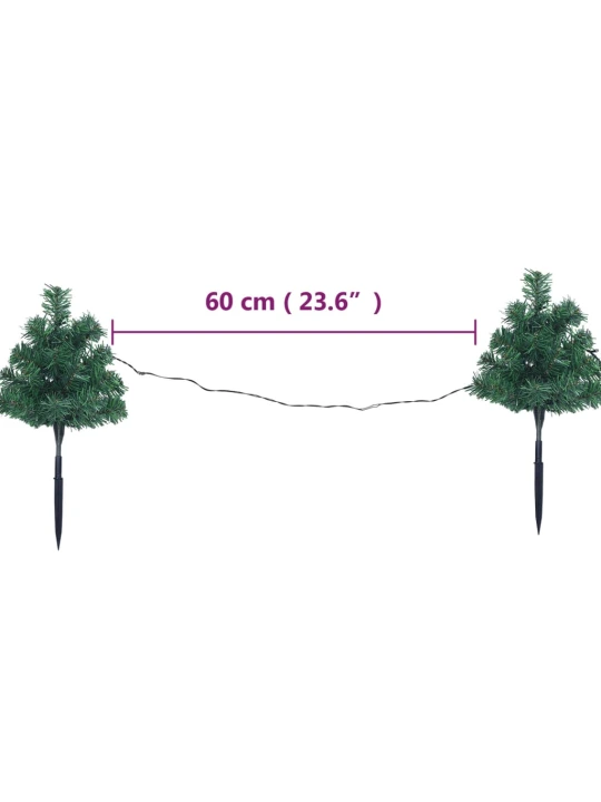 Vánoční stromky k cestě 6 ks teplé bílé LED diody 45 cm PVC