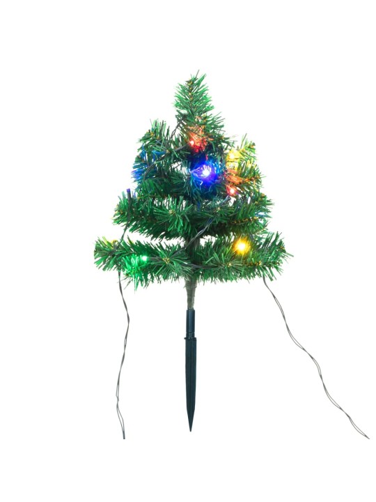 Vánoční stromky k cestě 6 ks vícebarevné LED diody 45 cm PVC